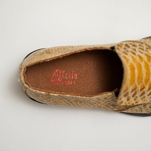 Vintage Kevin Shoes Alligator Square Toe Western Loafers - Picture 6 of 9